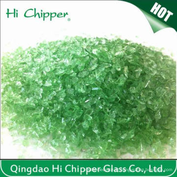 Reciclado Esmagado Terrazzo Light Green Glass Chips Decoração